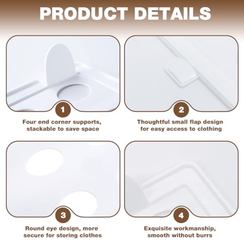 Supvox® Clothes Dividers 10Pcs Stackable Clothes Separator with Lifting Grips, Wardrobe Shelf Organizer Clothes Divider Panels for Shirt, Tops, Pants, More, 33.3x26.5cm