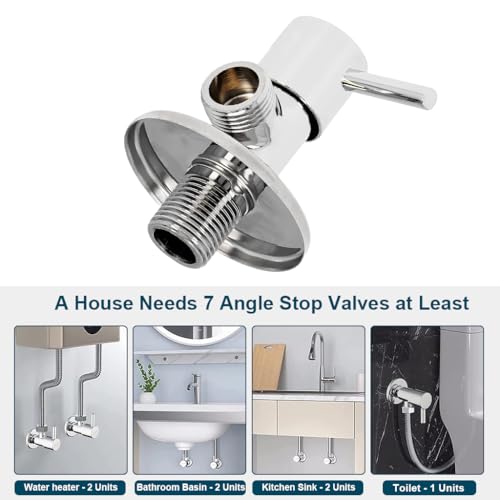HASTHIP® Stainless steel 1/2 Angle valve, cold and hot universal water heater toilet, copper core switch Angle valve