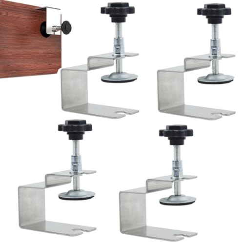 Serplex® 4Pcs Woodwork Clamps Stainless Steel C Shaped Clamps Wooden Panel Holder Clamp Screw Fixing C-Clamps for Woodworking, Metalworking, DIY Craft, Drilling, Punching, Drawer Door Installation