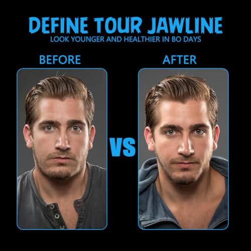 MAYCREATE 6Pcs Jaw Exerciser for Men Women, 40/50/60lbs Resistance, Safe Silicone Jaw Line Exerciser, Enhances Facial Muscles & Sculpts Jawline, Includes Storage Case