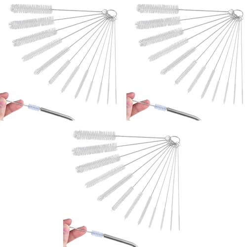 HASTHIP® 36PCS Straw Cleaner Brushes, 8 Inch Tube Cleaning Brush and Nylon Pipe Brush Kit for Sippy Cup, Tumbler, Water Bottle, Drinking Straw, White