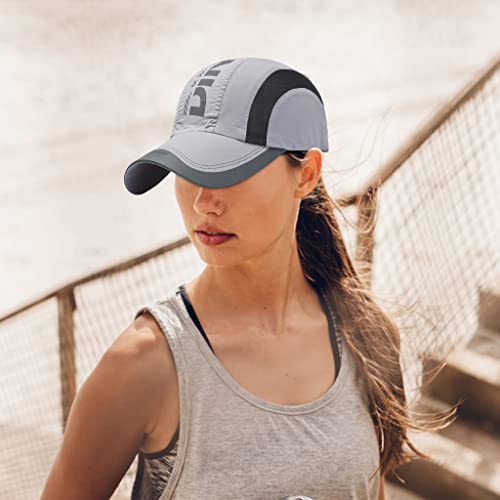 GUSTAVE® Baseball Caps for Men Women Sports Cap Breathable Cotton Cap for Men Women Summer Cap Outdoor Fishing Outside Hiking Adjustable Buckle Closure - Grey 2 PCS