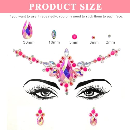 MAYCREATE® Face Gems Rhinestone Face Decoration Jewelry Sticker for Women Girls, Mermaid's Tears Makeup Sticker Artist Temporary Eyes Decor Crystal Face Jewels for Festival, Party, Rave (1)