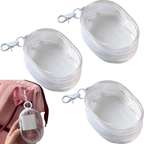 Supvox® 3Pcs Charging Cable Storage Bags, PVC Transparent Storage Bag for Data Cable, Chargers, Earphones - Portable Travel Storage Bag with Quick Release Buckle, Waterproof Small Organizer Pouch