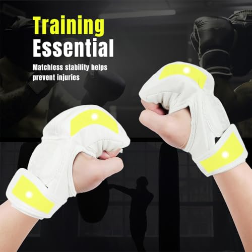 Optifit® Boxing Gloves for Adult PU MMA with Wrist Wrap Fingerless EVA Foam Insert Sport for Muay Thai and Sparring Sessions 2 PCS