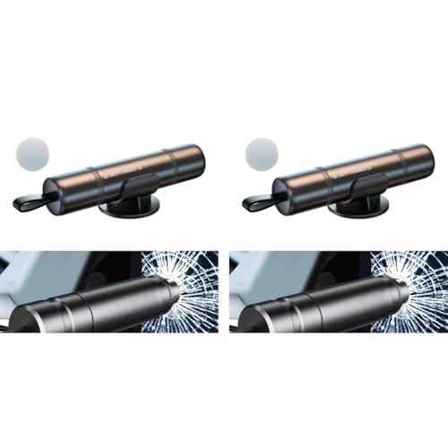 STHIRA® 2 in 1 Car Window Breaker with Seat Belt Cutter Glass Car Safety Hammer Escape Tools Emergency Tool 2 PCS