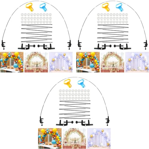 HASTHIP® Wedding Table Rubber Balloon Arch Stand Kit DIY Fiber Rod Floral for Party Wedding Birthday Festivals with Accessories Tools Set of 1 3PCS
