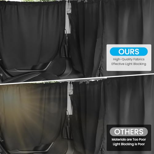 STHIRA® Car Blackout Curtain Divider 6PCS Window Partition Privacy with Tension Cords Upholstery Protection Universal for SUV Van