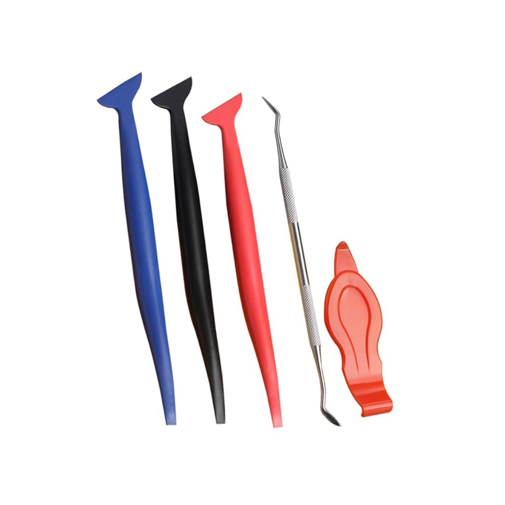 STHIRA® 5PCS Car Vinyl Wrap Tool Kit, Flexible Micro Stick Corner Squeegee Curves Slot Tint Tucking Tool