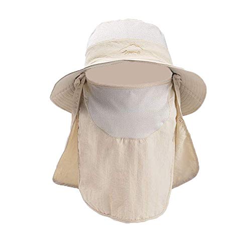 GUSTAVE Mens Sun Hat for Outdoor Activities with UPF 50+ UV Protection | Foldable Beige Cap