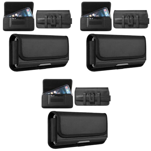 GUSTAVE® Anti-Scratch Nylon Phone Holster Clip On Phone Holster Protective Case for Galaxy S23/S22 Ultra 5G, Note 20/10 Plus 5G, A14/S21 Ultra 5G, Phone Card Holder, Gift for Men, Husband, Father X3