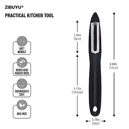 ZIBUYU® Peeler for Kitchen Stainless Steel Universal Peeler for Vegetables and Fruits Potato Peeler Knife Sharp Vegetable Peeler Fruit Peeler for Kitchen, Black - 1