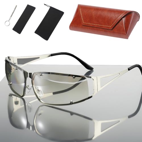 Proberos® Fashion Retro Oversized Hexagonal Sunglasses 100% UV400 Protection Retro Square Sunglasses for Women,Y2K Sunglasses for Men & Women
