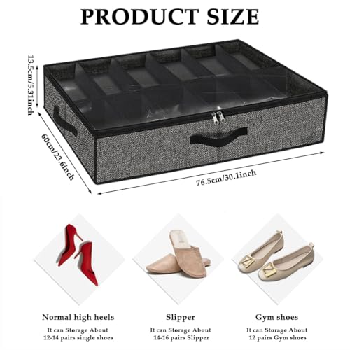 HASTHIP® Large Underbed Closet Shoes Box Container Bag with Clear Cover