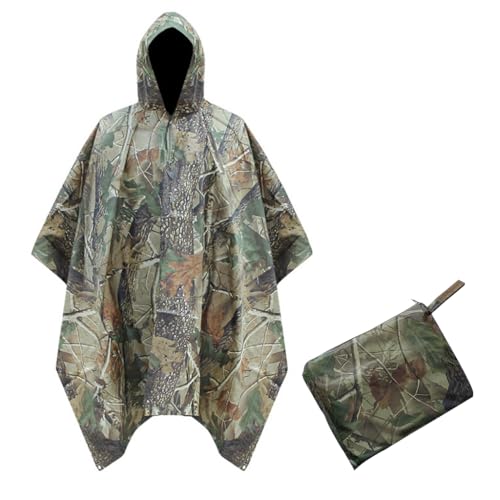Proberos® Camping Rain Poncho for Adult 3 In 1 Variable Rain Poncho Waterproof Matress Sun Rain Shield Packable Rain Poncho Rain Coat Camping Gear Scooter Rain Poncho Multipurpose Raincoat