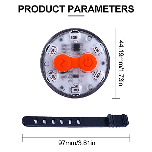 ELEPHANTBOAT Bike Light for Outdoor Riding with 6pcs LED Beads and 97mm Rubber Belt | USB Rechargeable Waterproof Signal Lamp