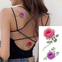 MAYCREATE® 35 Sheets Temporary Tattoos Sticker for Women Men Waterproof Tattoo Sticker Flowers Temporary Tattoos Stickers Roses Butterflies Assorted Tatto Sticker for Body Art Tattoos Multi