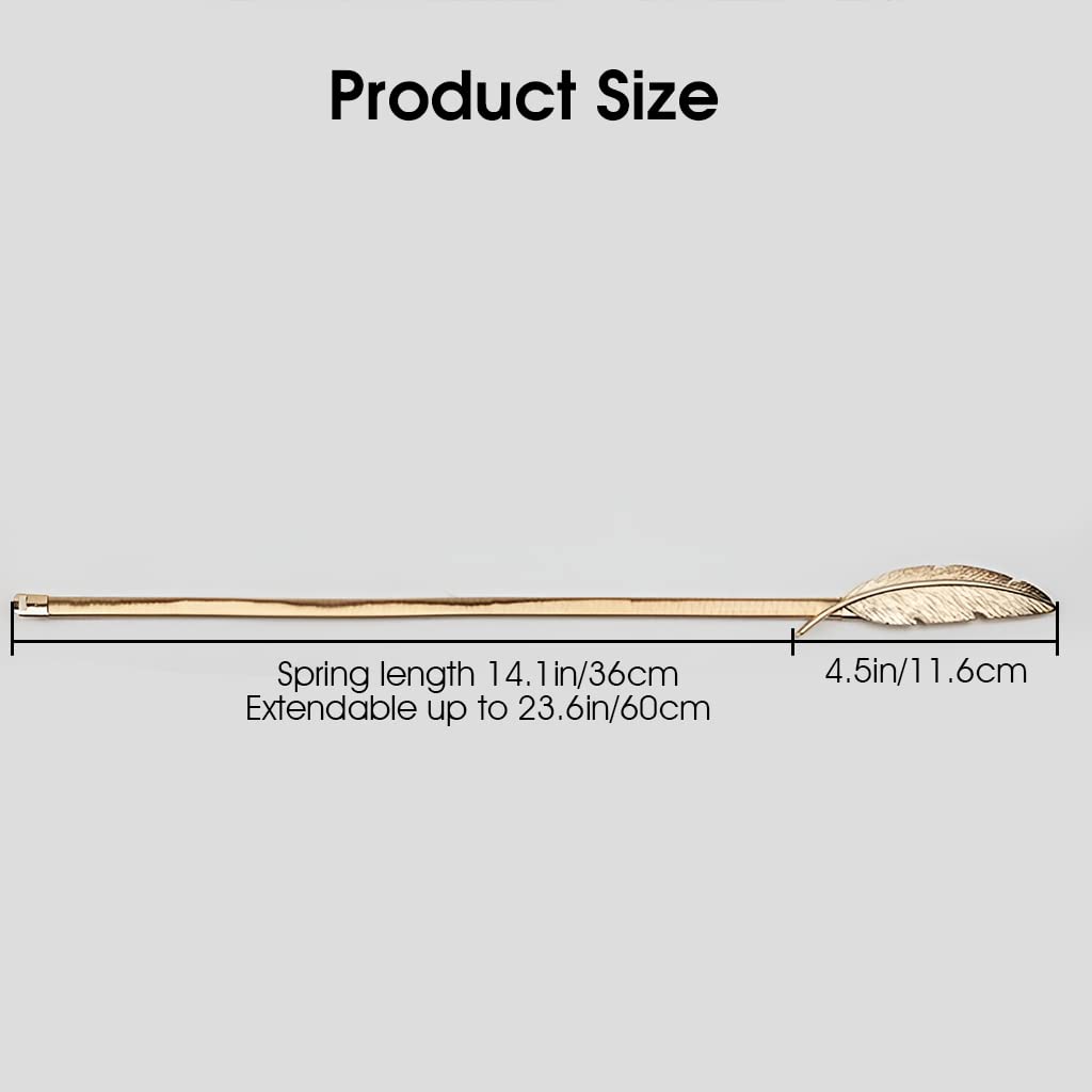 HASTHIP Curtain Tieback for Window Drapes with 35cm Elastic Alloy Strap and Snap Buckle | Feather Closure Design