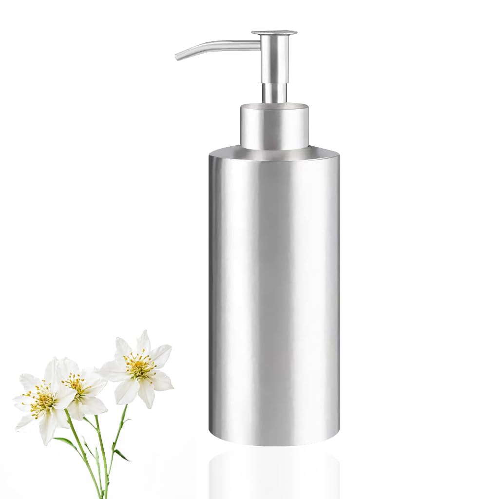 HASTHIP® 550ml Soap Dispenser Bottle Manual Pump Dispenser Bottle Kitchen Bathroom Stainless Steel Soap Dispenser Refillable Dispenser Bottle for Hand Soap, Cleanser, Lotion