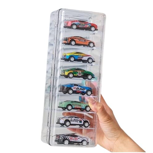 HASTHIP® Cars Display Case Compatible with Cars, Transparent Acrylic Display Case Matchbox Cars-Transparent