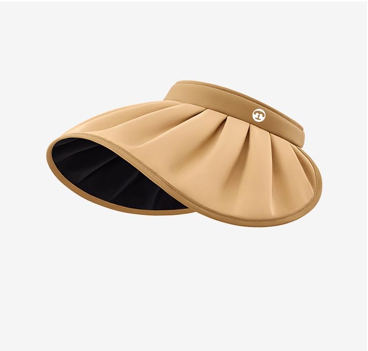 Venzina Sun Visor Hat for Women with UPF 50+ Wide Brim Black Liner | Adjustable Strap