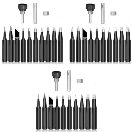 Serplex® Soldering Iron Tips Kit 30PCS Assorted Tips for Hakko 900M 936 60W 80W Welding Head Replacement Accessories Soldering Kit