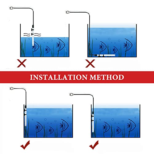 Qpets® 100W Adjustable Aquarium Heater, Safe Submersible Fish Tank Heater Thermostat with Suction Cup Aquarium Heater Automatic Heater for Aquarium Fish Tank Aquarium Heater