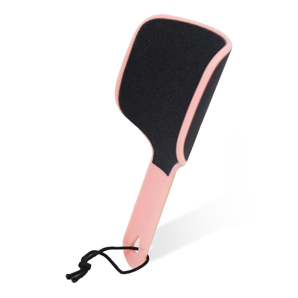 MAYCREATE Foot Scrubber for Dead Skin Removal with Dual Grit U Shape Design | Pink Pedicure Tool