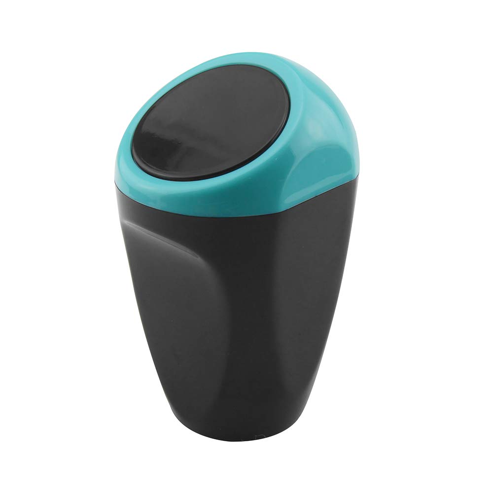 ZIBUYU® Car Trash Can Auto Garbage Bin Portable Small Mini ABS Car Dustbin Fits Cup Holder, Removable Lid, Blue, 15x9x6cm Multi-Use for Vehicle, Home, Office, Living Room, Car Door Pocket