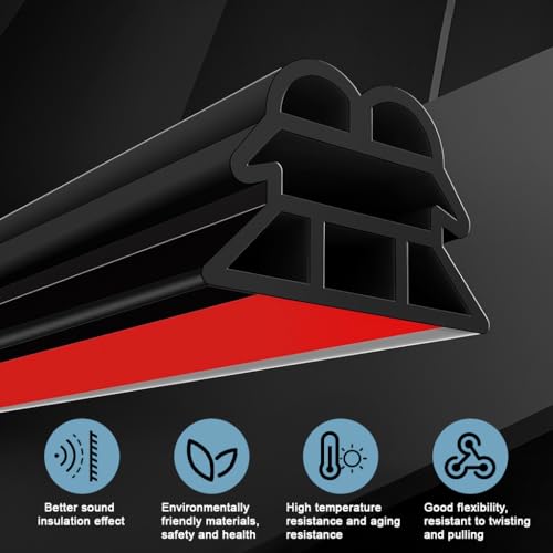 STHIRA® 16.4Ft Car Door Seal Strip Weather Stripping Car Rubber Seal Cuttable Door Edge Weather Strip Automotive Soundproof Door Trim Seal Universal Door Edge Rubber Trim for SUV, Van, Pickup Trunks