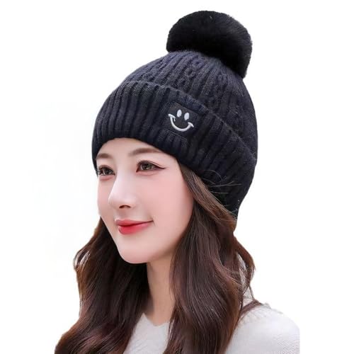 ZIBUYU® Autumn and Winter hat for Girls, c Black