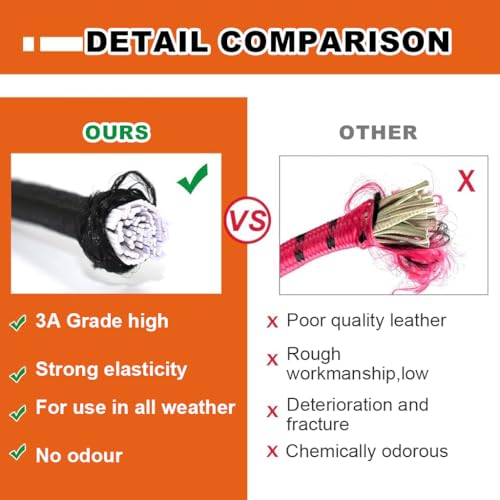 Serplex® 8PCS Bungee Cords 24 Inches Heavy Duty Outdoor Elastic Straps with Dual End Hook Rubber Multi Use Rope for Luggage Camping Tidying