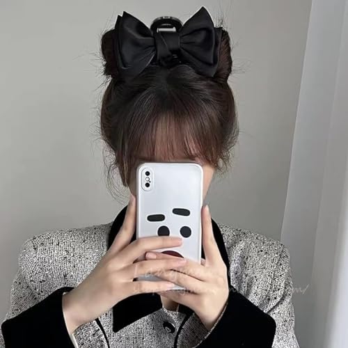 PALAY® Hair Clutcher for Women Hair Large Fish Bone Shape Hair Claw Clips for Women Metal Hair Jaw Clamps Non-Slip Fashion Hair Styling Clip Hair Accessories (Black)