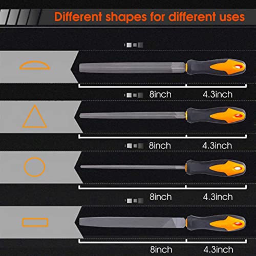 Supvox® 66PCS File Tools Set with Portable Bag Premium Grade T12 Drop Forged Alloy Steel 4Pcs Precision Large and 12Pcs Needle 1 Brush for Metal Jewelry Engraving Crafts