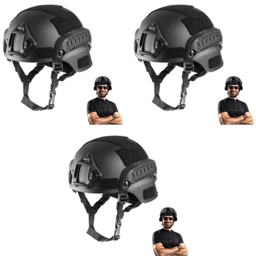 Proberos® Tactical Helmet Strap Anti-Impact High Strength ABS Military Modularity with Adjustable Chin Mount for Multicam Sports CS Game 3 PCS