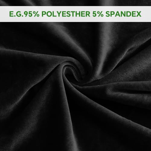 HASTHIP® Office Seat Cover for Chair - Stretch Spandex Velvet Computer Office Chair Covers Removable Washable Universal Chairs Slipcovers Seat Cover (Chairs Seats Coveres + Backrest Coveres)-Black