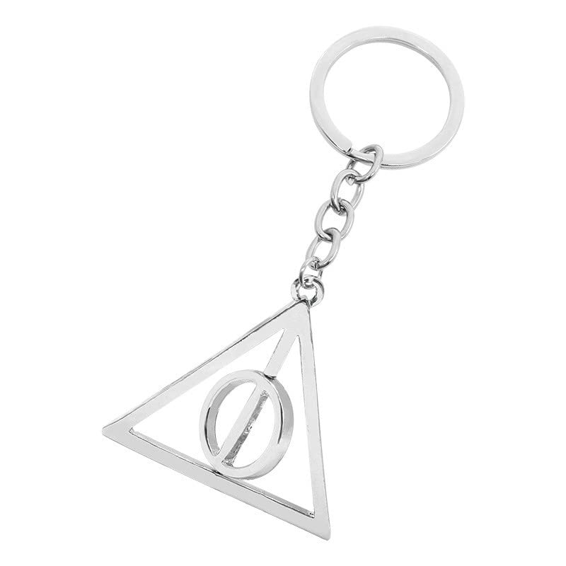 ZIBUYU Deathly Hallow Keyring Creative Deathly Hallow Keyring Harry Potter Keyring Keychain Rotatable Design Deathly Hallow Keyring Christmas Gift Keychain Keyring