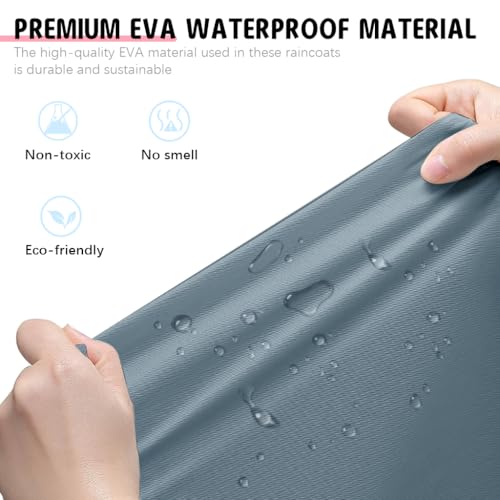 Optifit® Rain Coat for Adults Reusable EVA Waterproof Windproof Hooded Ponchos Lightweight Unisex Design with Button-Up for Commute Monsoon Travel Festivals 2 Pack Length 120cm 2 PCS