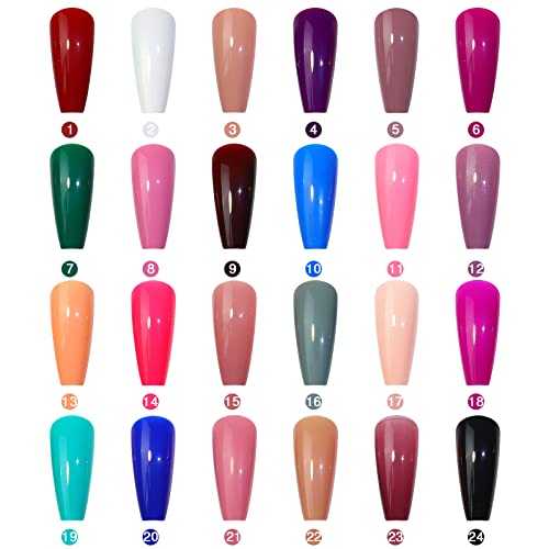 MAYCREATE® 12 Colors Press on Nails Almond, Press on Nails Glossy Stiletto Oval Colored Fake Nail Tips Full Cover Artificial Fingernails (Not include Glue)