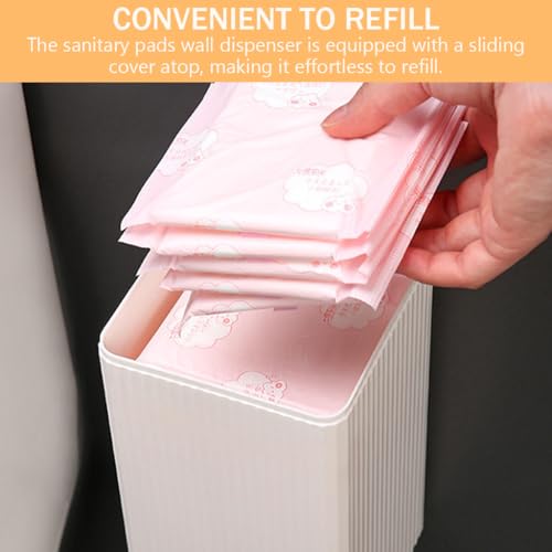 HASTHIP® Sanitary Napkin Storage Container Plastic Portable Sanitary Napkin Organizer Box for Bathroom 6x6x3.5 inches First Period Bag for Girls,Women,Ladies(Pink)