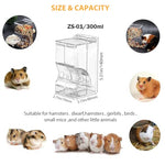 Qpets® Hamster Food Feeder Transparent Acrylic Hamster Food Feeder for Cage with Screw Kits 300ml Pet Feeder Pet Food Bin Automatic Food Feeder for Hamsters, Guinea Pig, Ferrets, Hamsters, Hedgehogs