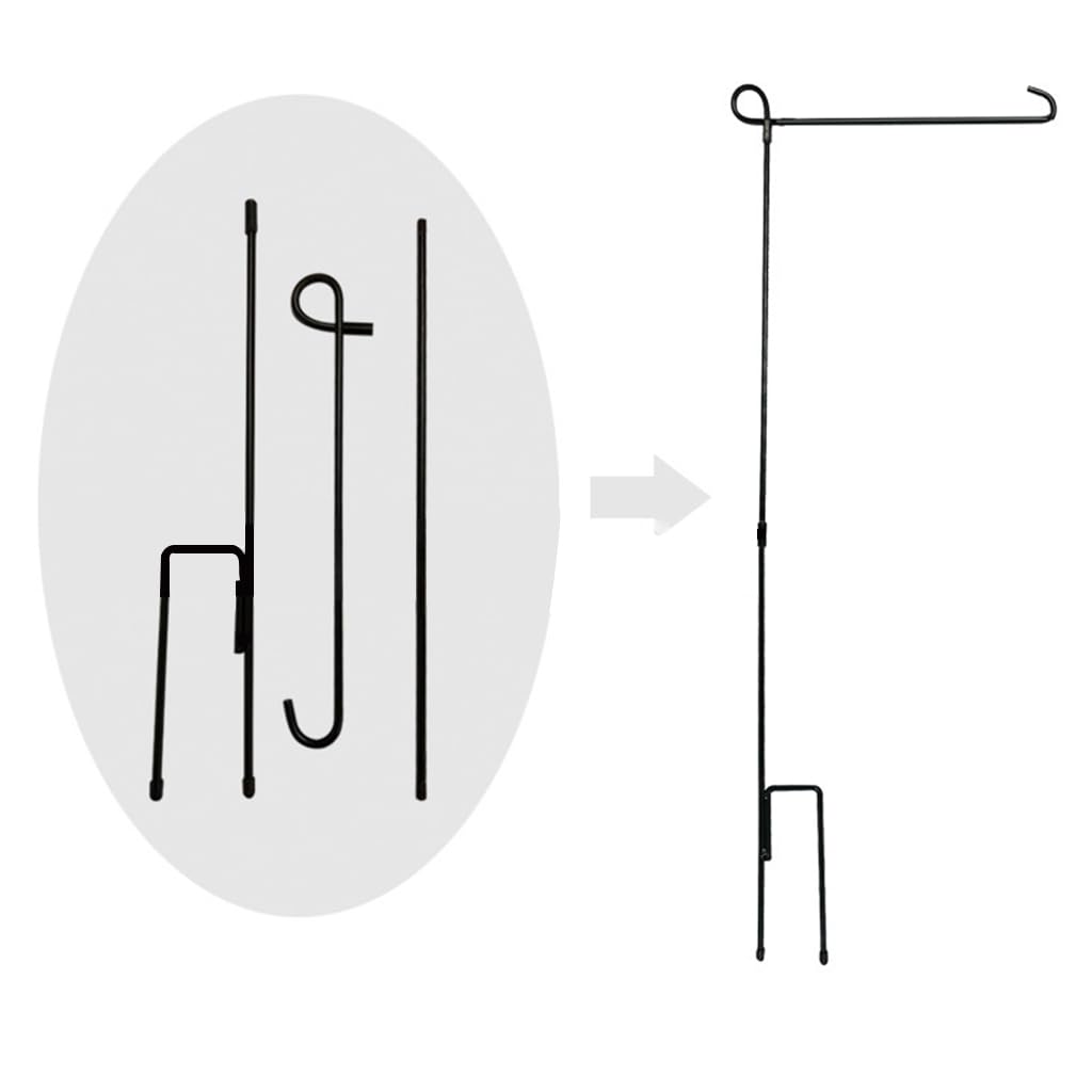 Optifit Flag Stand for Garden and Yard Decorations featuring 34.3 in Metal Rod and Anti Wind Clips