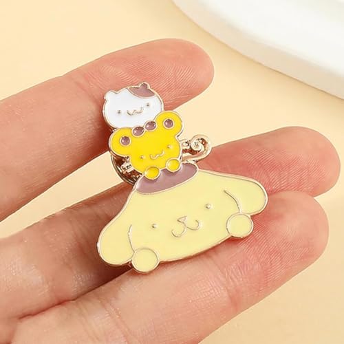 SANNIDHI 6Pcs Brooch Pin for Women Girls Cartoon Anime Kuromi Cinnamoroll Bag Charms Safety Brooch Buttons Pins Sanrio Kitty Brooch for Kids Girls Clothing Jackets Hat Accessories