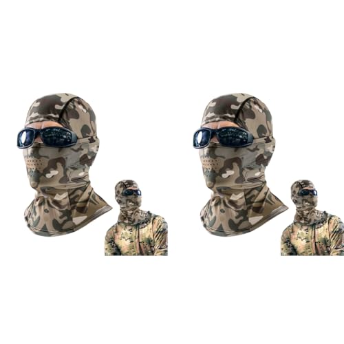 Optifit® Summer Balaclava Face Mask Quick Dry Cooling Fabric Sun Protection Outdoor Slim Hat with Breathable Mesh Cover High Stretchy for Riding Hiking Camping 2PCS
