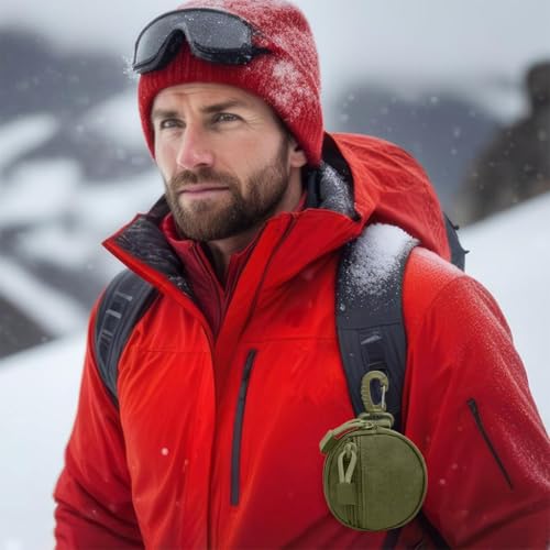 ZIBUYU® Zipper Pouch Bag Backpack Earphone with Quick Connect Clasp Small Oxford Cloth Accessories Coin Utility for Keyring 3PCS