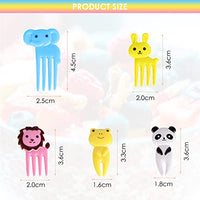 ZIBUYU® 50 Pcs Random Color Cute Animals Bento Box Decor Food Fruit Mini Kids Forks & Toothpick for Cake,Dessert,Pastry Party Supply with Food Grade Plastic