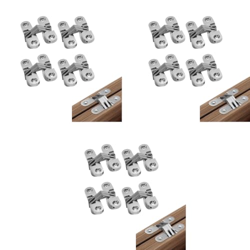 Serplex® 12PCS Zinc Alloy Door Hinges Furniture Cabinet Invisible Embedded for Wooden Closet