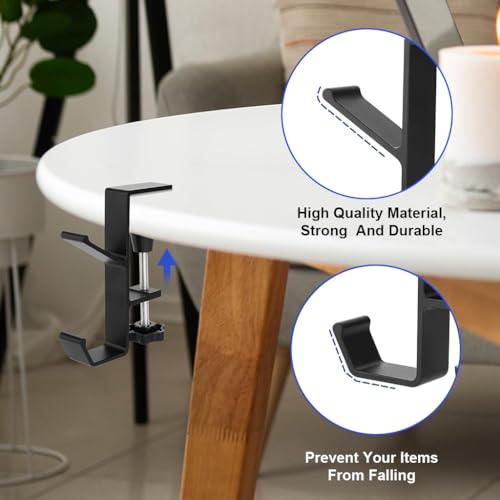 ZORBES Headphone Stand Headset Holder Adhesive Gaming Headphone Hanger Hook Desk Mount for Most Headphone, Aluminum Alloy Headphone Stand for Desk, Headset Mount for PC Headsets, Purse Handbag