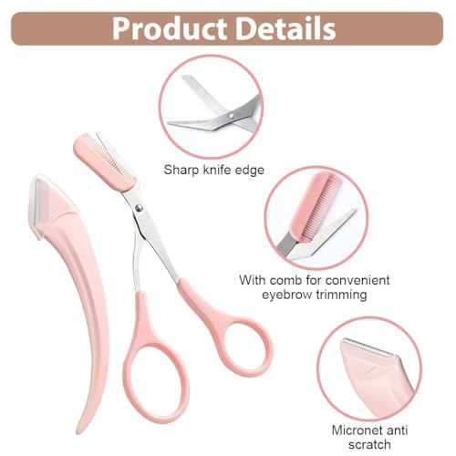 MAYCREATE® Eyebrow Trimmer Kit Set 12PCS Grooming Includes Brush Razor Tweezer Makeup Tools Women Men
