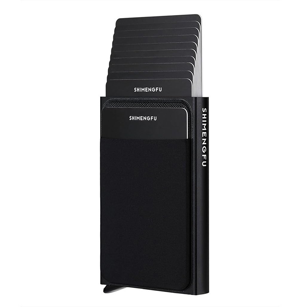 Zibuyu Slim Metal Card Holder Wallet for Men with Pop Up Access and RFID Blocking | 12 Card Aluminum Organizer for Travel